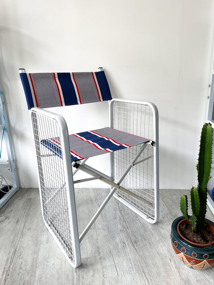 Chaises métal et tissu des années 80'